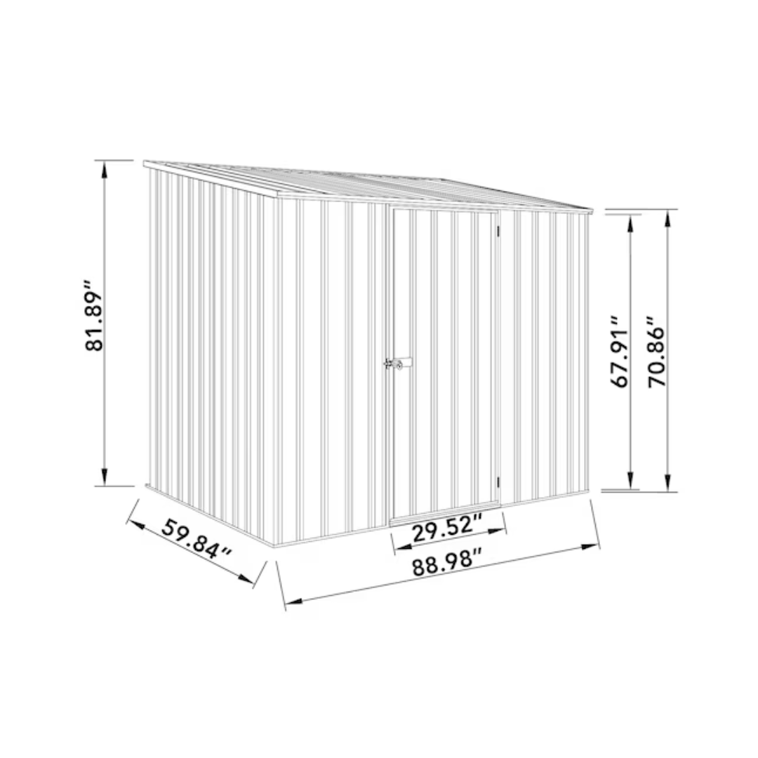 Apache 5-ft x 7-ft Space Saver Galvanized steel Storage Shed