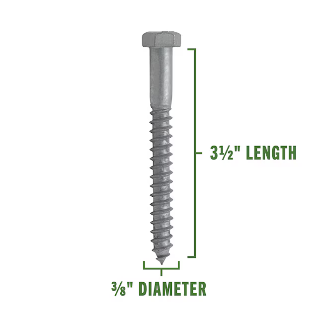 Apache 3/8-in x 3-1/2-in Hot-Dipped Galvanized Hex-Head Exterior Lag Screws