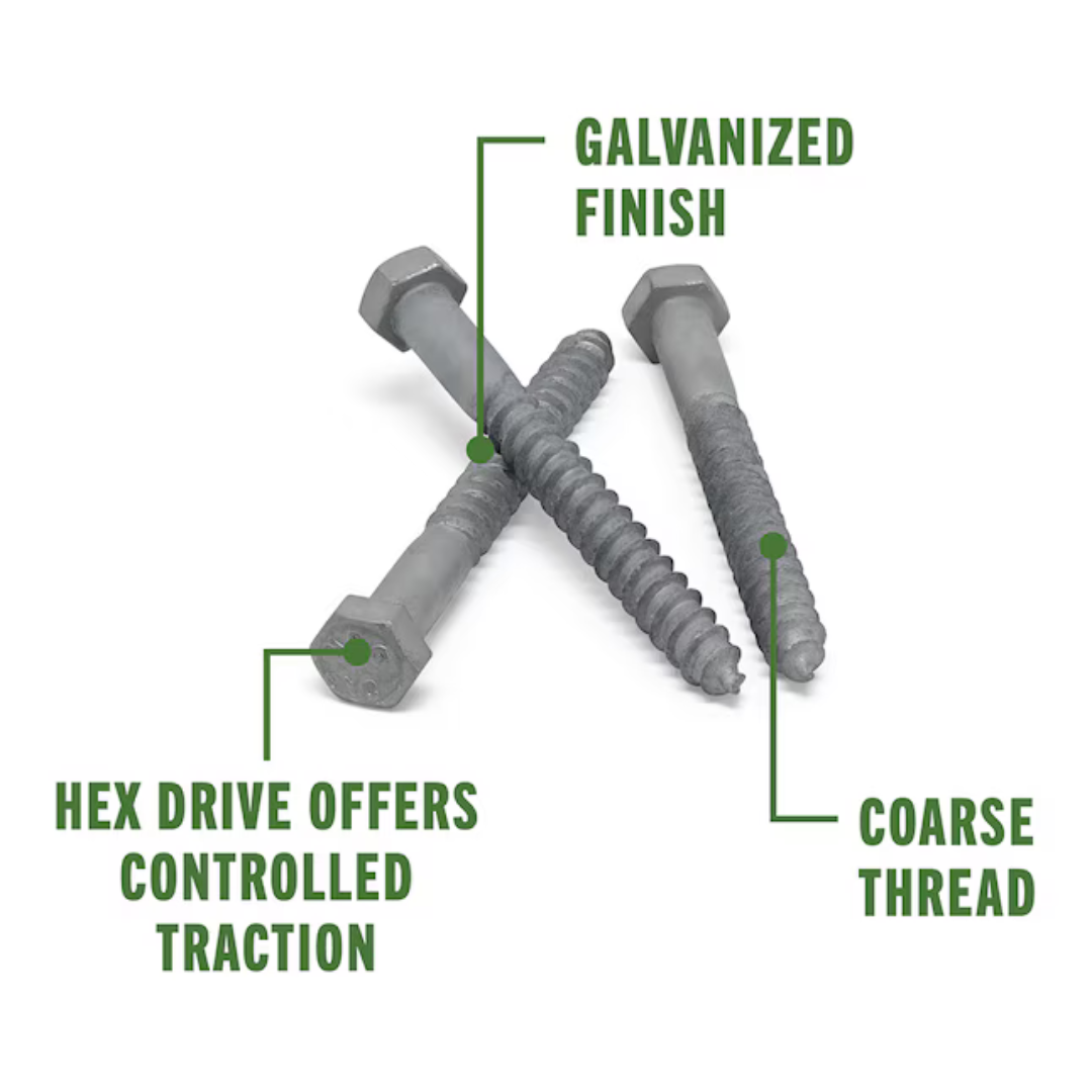Apache 3/8-in x 3-1/2-in Hot-Dipped Galvanized Hex-Head Exterior Lag Screws